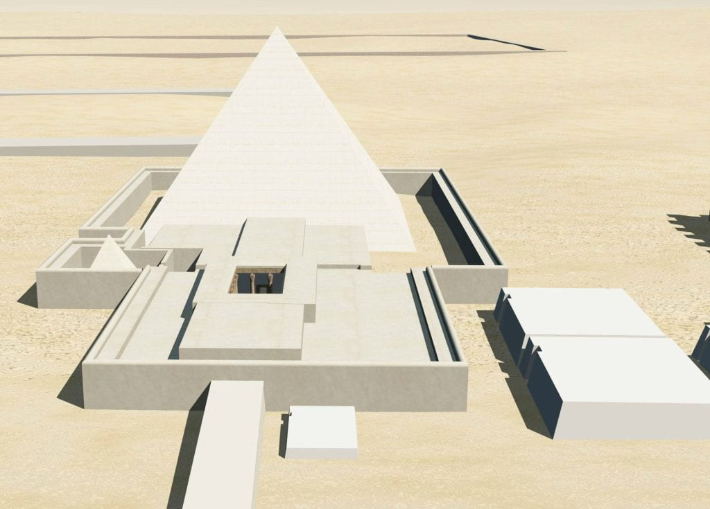 3D model rendering of ancient Egyptian cemetery of Saqqara