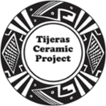 tijeras ceramic project logo with traditional ceramic pattern surrounding name