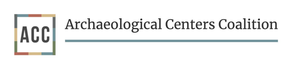 archaeological center coalition logo with square box containing ACC